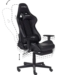 Sedia da gaming VICTORY Pelle sintetica Nero