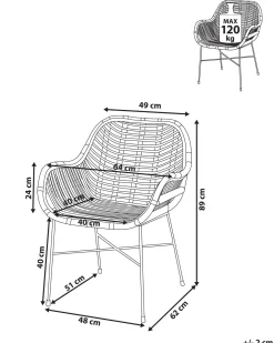 Sedia da pranzo CANORA Rattan Marrone