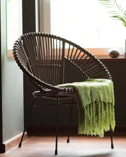 Sedia da pranzo SARITA Rattan Marrone scuro