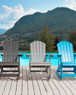 Sedia a dondolo da giardino ADIRONDACK Grigio chiaro