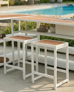 Sedia da giardino AVETRANA Metallo Marrone/Bianco
