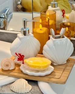Set da 3 accessori per il bagno SHELL Ceramica Bianco