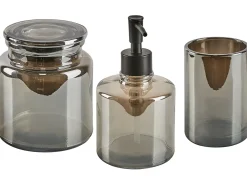 Set da 3 accessori per il bagno MANAGUA Vetro Grigio