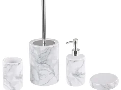 Set da 4 accessori per il bagno ARAUCO Ceramica Marmo bianco