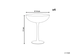 Set di 4 bicchieri da Martini DIOPSIDE 250 ml Rosa