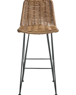 Set di 2 sedie alte CASSITA Rattan Marrone