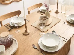 Set di 12 stoviglie CHAROLI Porcellana Bianco/Blu