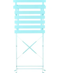 Set bistrot Pieghevole FIORI Metallo Turchese