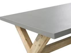 Set da pranzo da giardino con panche e sgabelli 8 posti OLBIA Cemento Grigio