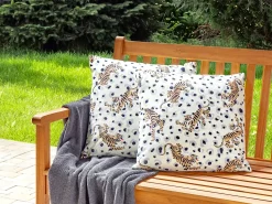 Set di 2 cuscini da esterno ARENZANO Trama animale 45 x 45 cm Beige