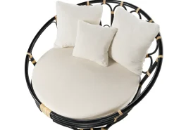 Set di 2 lettini da giardino ROSSANO Rattan Nero