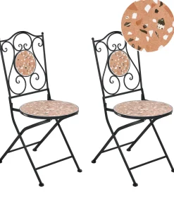 Set di 2 sedie da giardino ADRANO Pieghevole Metallo Nero