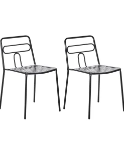 Set di 2 sedie da giardino AGEROLA Metallo Nero