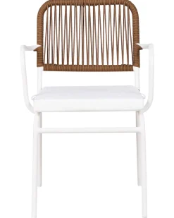 Set di 8 sedie da giardino con cuscini TACENO Metallo Bianco