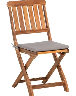 Set di 2 sedie da giardino con cuscini CENTO Legno d'acacia Marrone