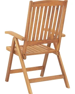Set di 6 sedie da giardino con cuscini JAVA Legno d'acacia Bianco sporco