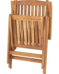 Set di 6 sedie da giardino con cuscini JAVA Legno d'acacia Bianco sporco