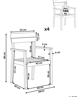 Set di 4 sedie da giardino FORNELLI Legno d'acacia Marrone