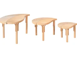 Set di 3 tavolini da caffè PARALIA Rattan Naturale