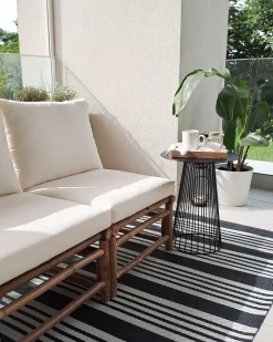 Sezione a 1 posto da giardino CERRETO Bambù Bianco sporco