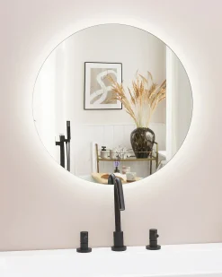 Specchio da bagno con luce LED CALLAC 60 cm 60 cm Argento