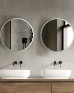 Specchio da bagno con luce LED DEAUVILLE 79 cm 79 cm Argento