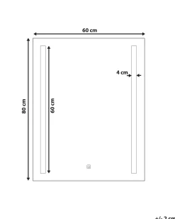 Specchio da bagno con luce LED MARTINET 60 cm 80 cm Argento