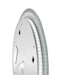 Specchio da bagno con luce LED BROGNON 60 cm 60 cm con altoparlante Bluetooth integrato Argento