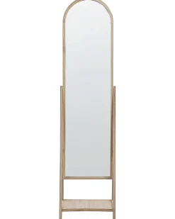 Specchio da parete con ripiano CHAMBERY 170 cm Legno di Paulownia Marrone chiaro