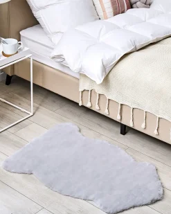 Tappeto in pelliccia sintetica UNDARA Grigio chiaro 60 x 90 cm