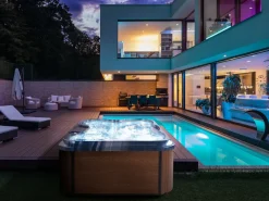 Vasca idromassaggio da esterno con LED ARCELIA Blu