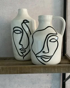 Vaso da fiori AGRINION Gres porcellanato 19 cm Bianco