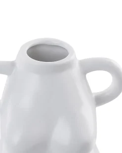 Vaso da fiori AIGIO Ceramica 25 cm Bianco