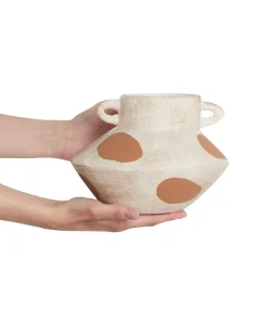 Vaso da fiori ALOSIDAE Gres porcellanato 19 cm Beige chiaro