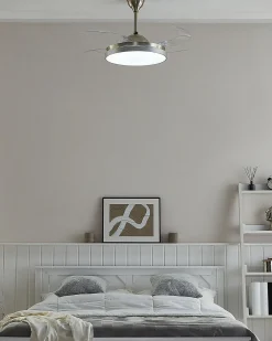 Ventilatore a soffitto con luce IBAR con telecomando LED Trasparente